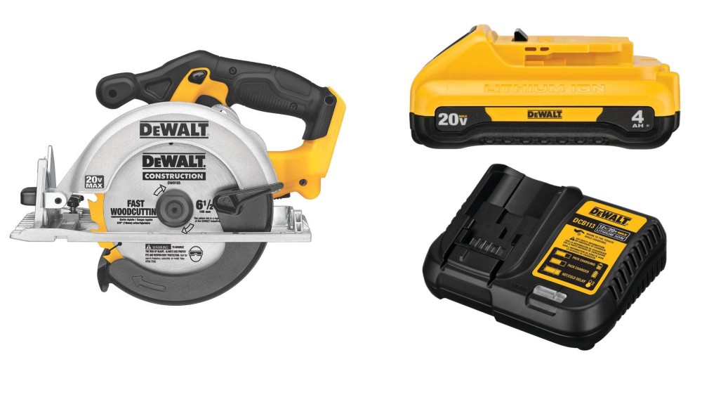 

DEWALT 20V Max 6 1/2" Circular Saw with Starter Kit Bundle
