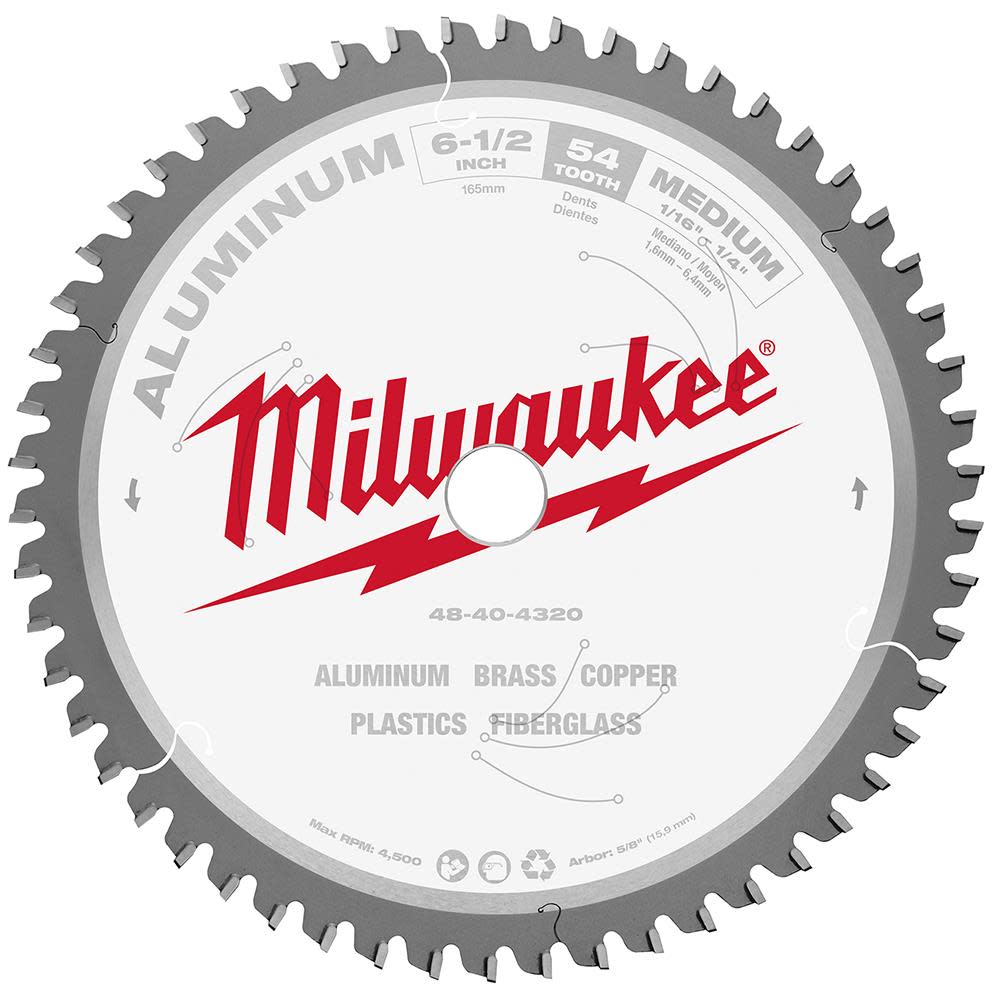 

Milwaukee 6-1/2 in. Aluminum Cutting Circular Saw Blade