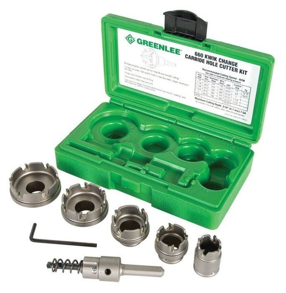 Greenlee Carbide Hole Cutter Kit, 7 Pieces 660 - Acme Tools