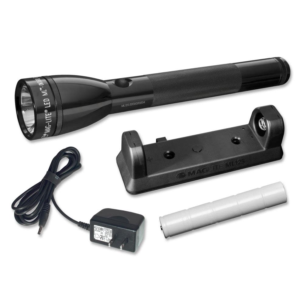 

ML125 LED Rechargeable Flashlight System with 120 V Converter, Black