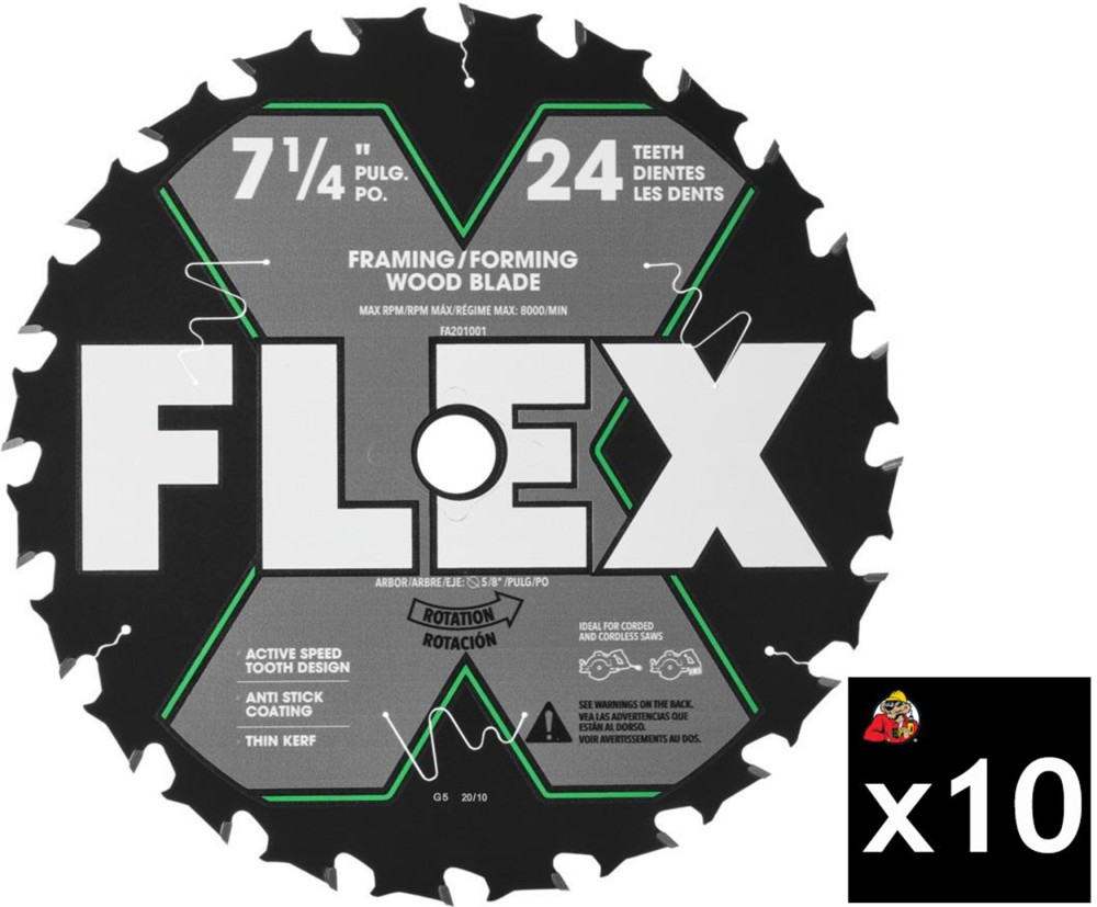 FLEX 7-1/4 Inch 24T Pack of 10 Circular Saw Blades