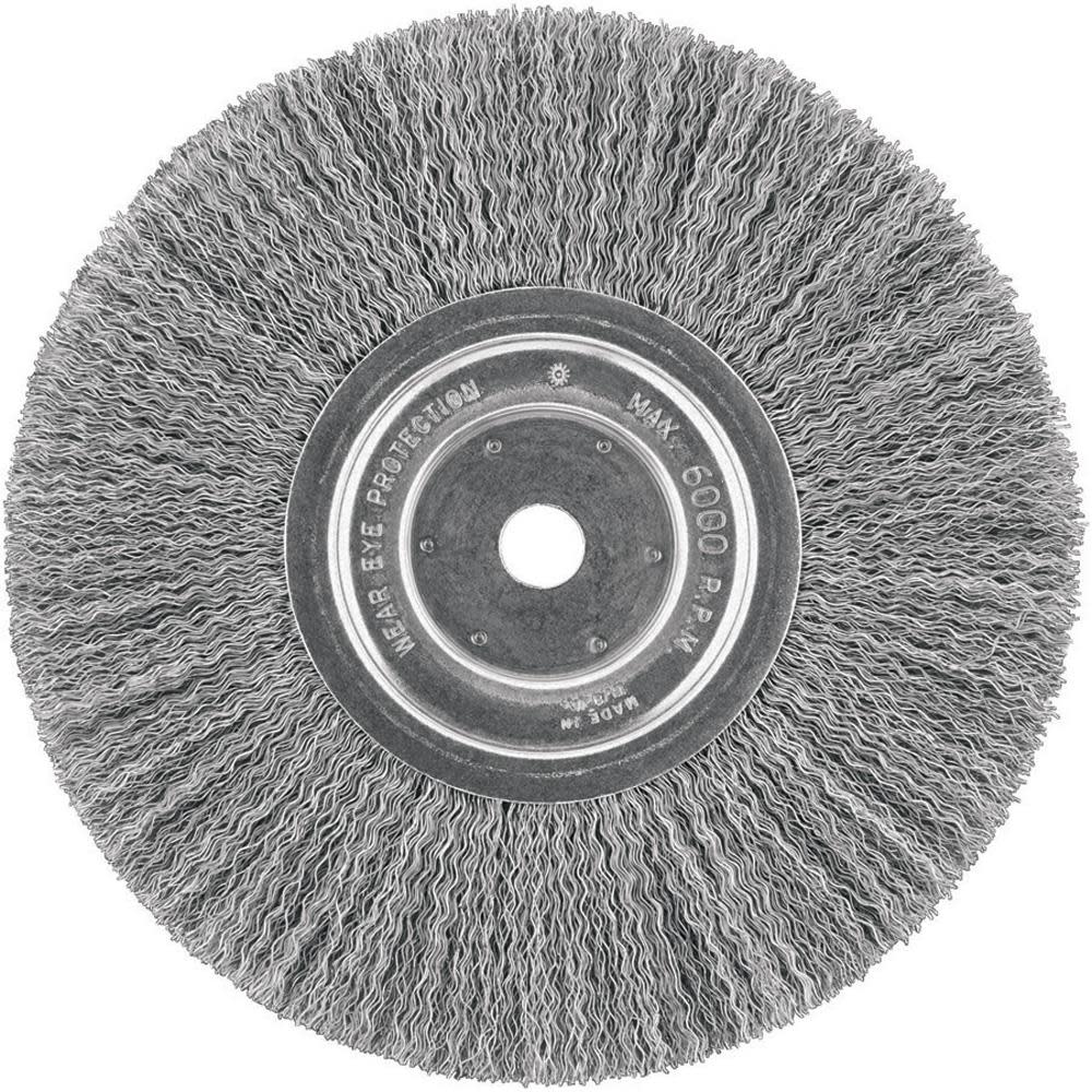 DEWALT 10 In. Crimped Bench Wire Wheel 3/4 In. Arbor Wide Face .014 ...