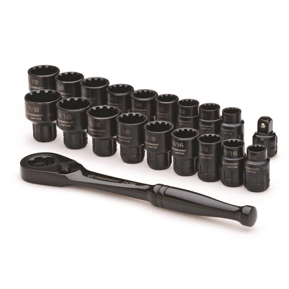 

Crescent 20 Pc. 3/8" Drive Pass-Thru X6 Standard Spline Mechanics Tool Set