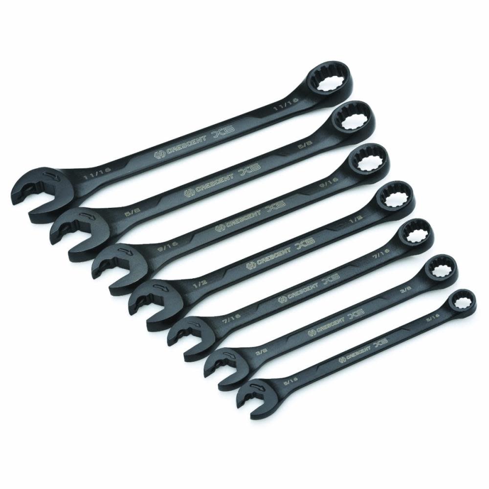 

Crescent X6 Ratcheting Wrench Set 7 Pc. Combination with Spline Open End