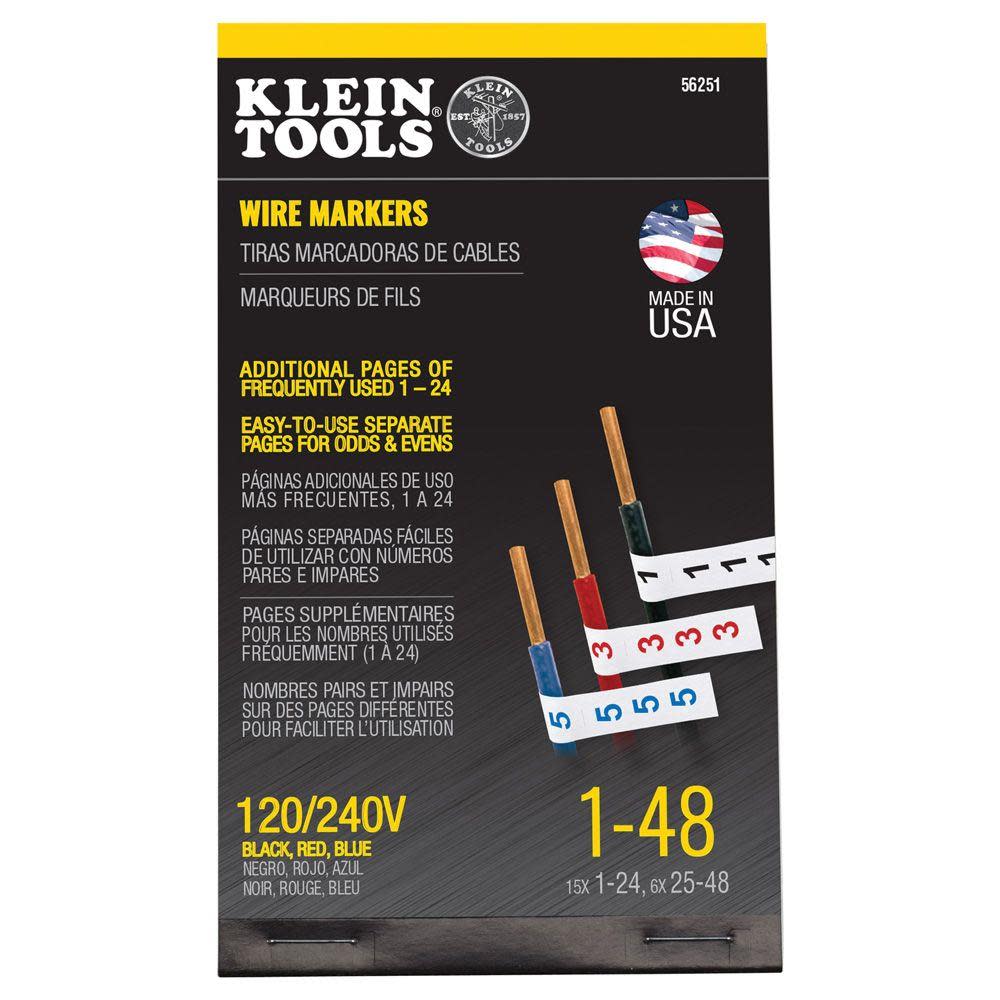 

Klein Tools Wire Marker Book 120/240V 3 Phase