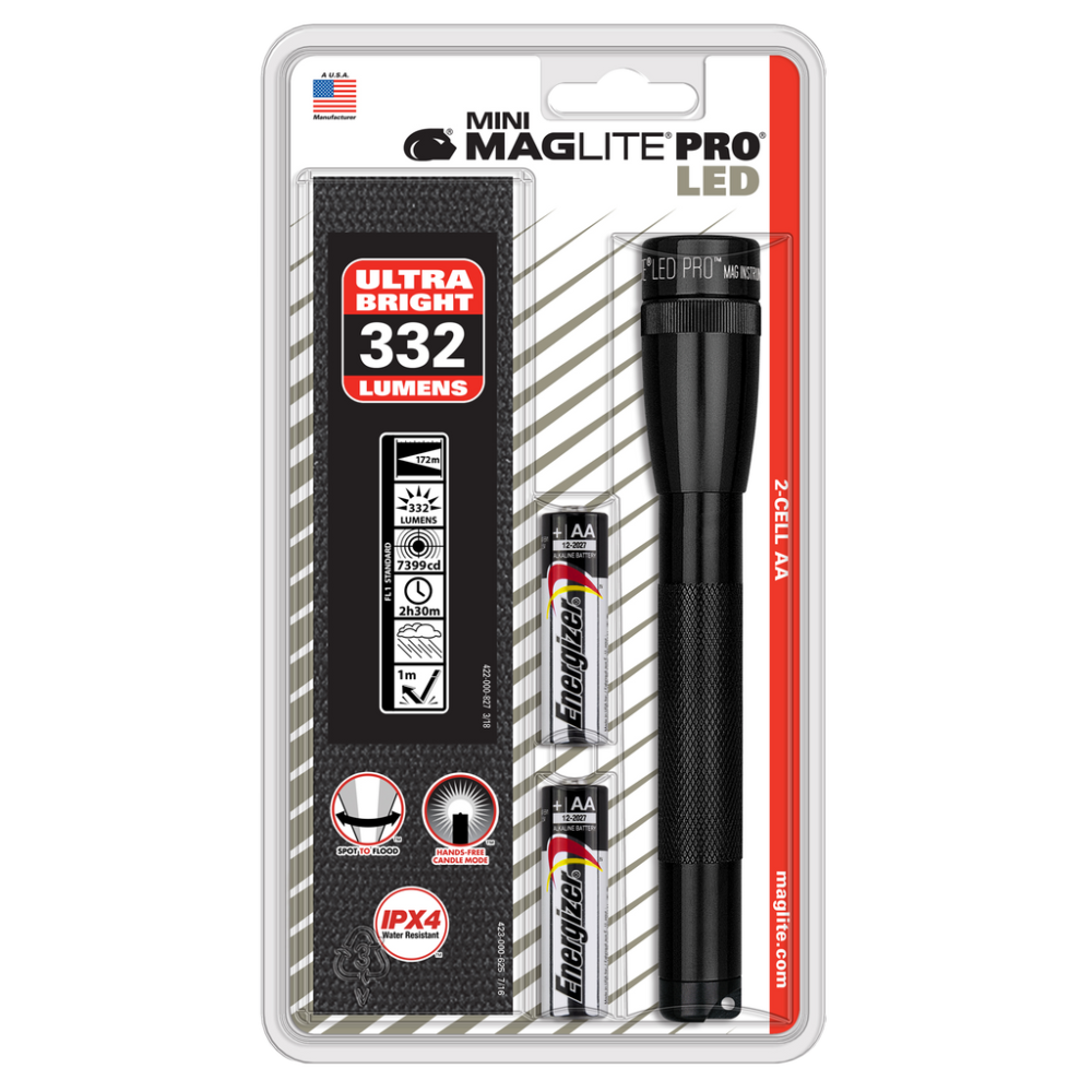 

Maglite Mini Pro LED 2-Cell AA Black Flashlight with Holster