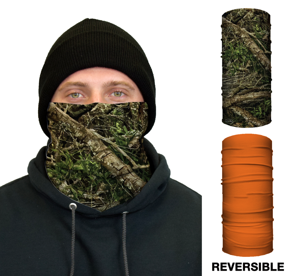 

John Boy Thermal Face Guard - Reversible Tree Camo and Orange Pattern