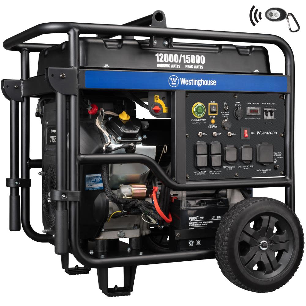 

Westinghouse Outdoor Power 12000-Running-Watt Ultra Duty Portable Gas Powered Generator with Remote Electric Start