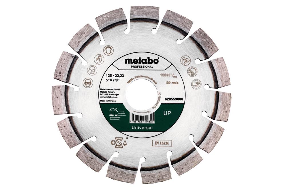 

Metabo Diamond Cutting Disc 5" x 7/8" Universal 15 Segments