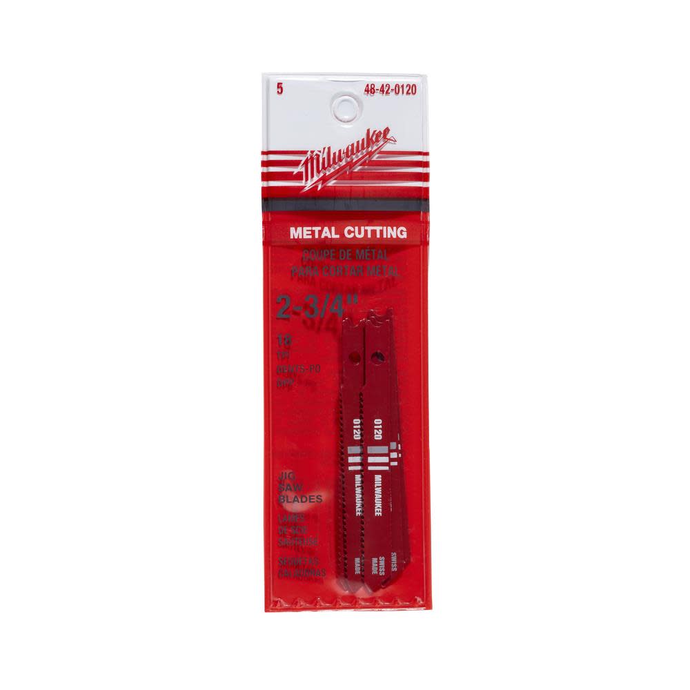 

Milwaukee 2-3/4 in. 18 TPI High Speed Steel Jig Saw Blade 5PK