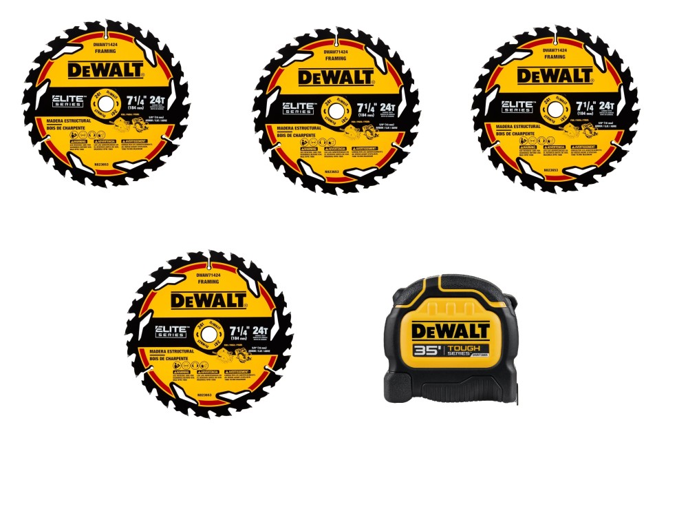 DEWALT Elite Series Circular Saw Blade 4pk Bundle with BONUS ...
