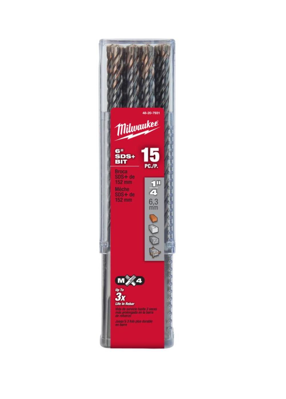 

Milwaukee MX4 SDS Rotary Hammer-Drill Bit 1/4 In. x 6 In.