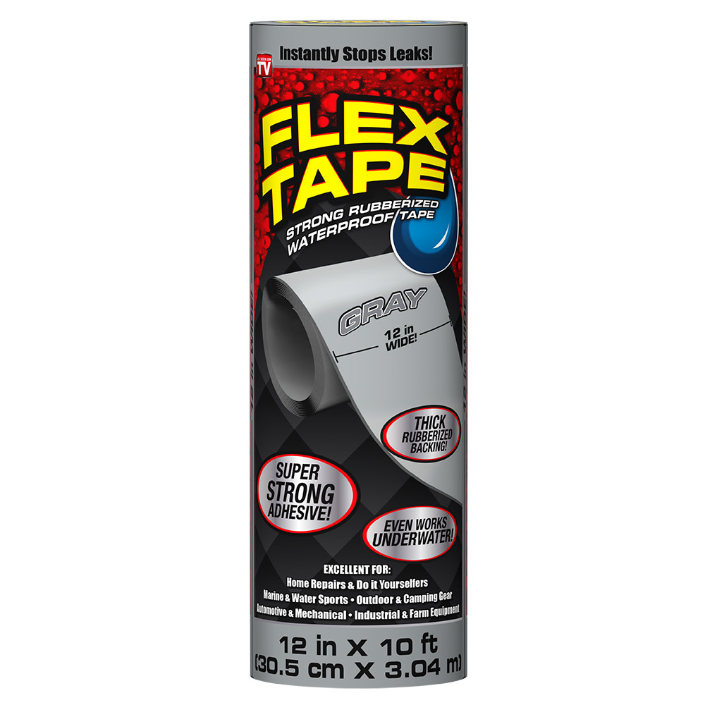 

Flex Seal Flex Tape Rubberized Waterproof Tape 12 In. x 10 ft. - Gray