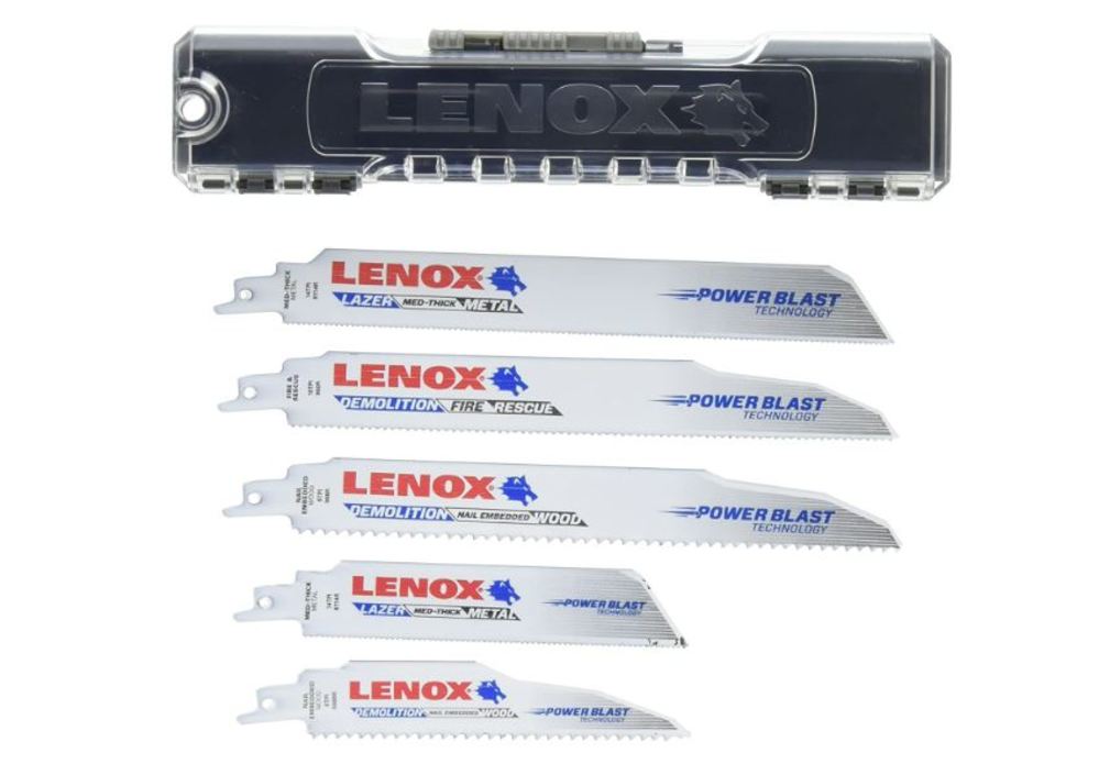Lenox Demolition Reciprocating Saw Blade 5pc Set with Bonus Storage Case