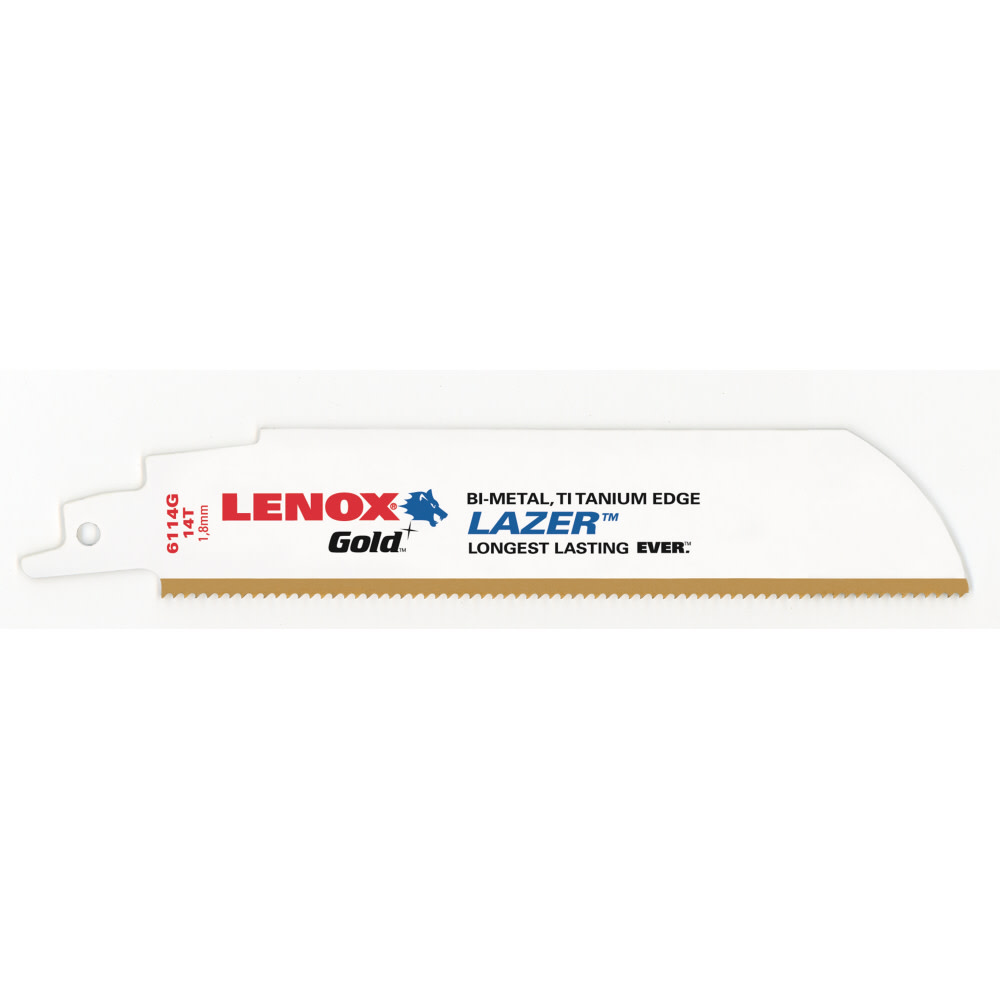 

Lenox 6 In. 14 Tpi Gold Reciprocating Blade 5 pk
