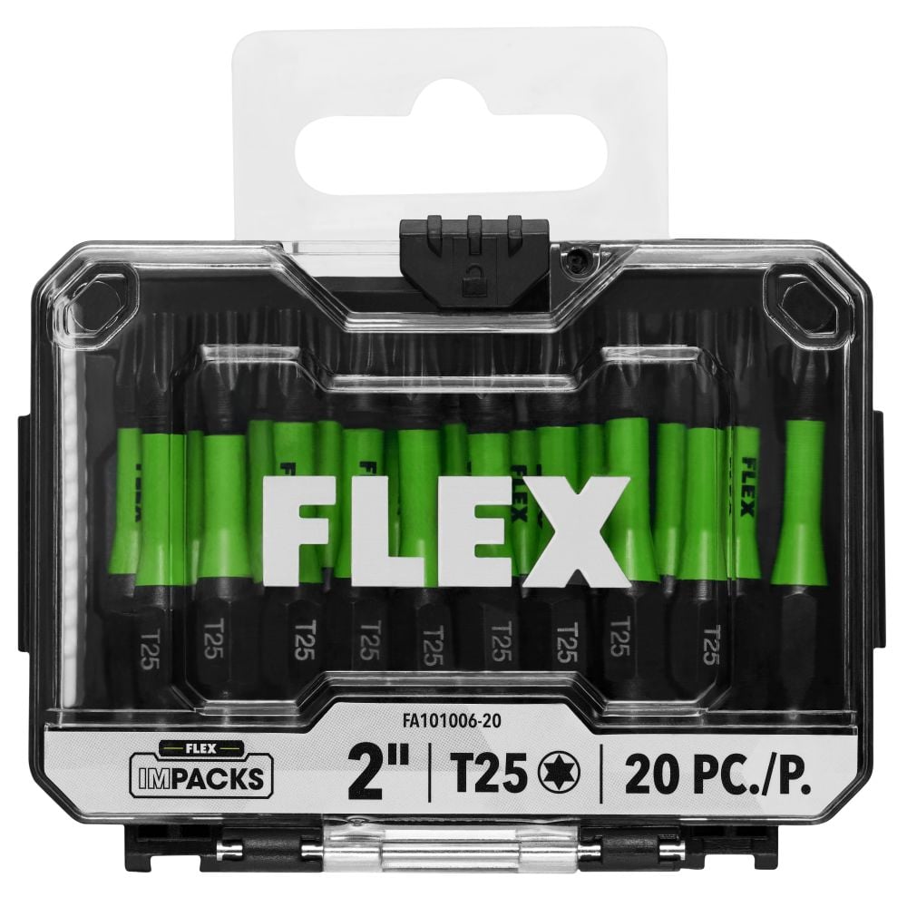 FLEX IMPACKS 2 Inch T25 Impact Driver Bit Set, 20 Pieces