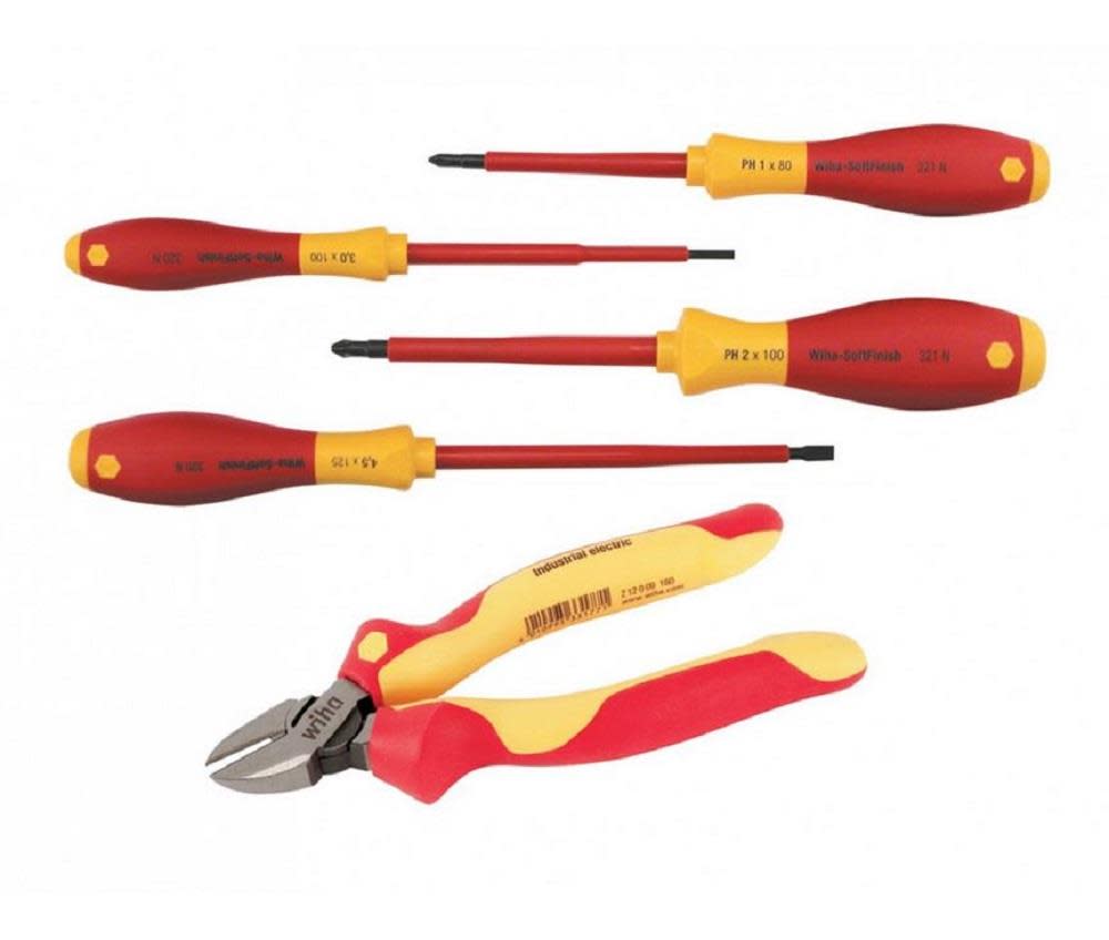 

Wiha Insulated Industrial Cutters & Screwdriver Set 5 Piece