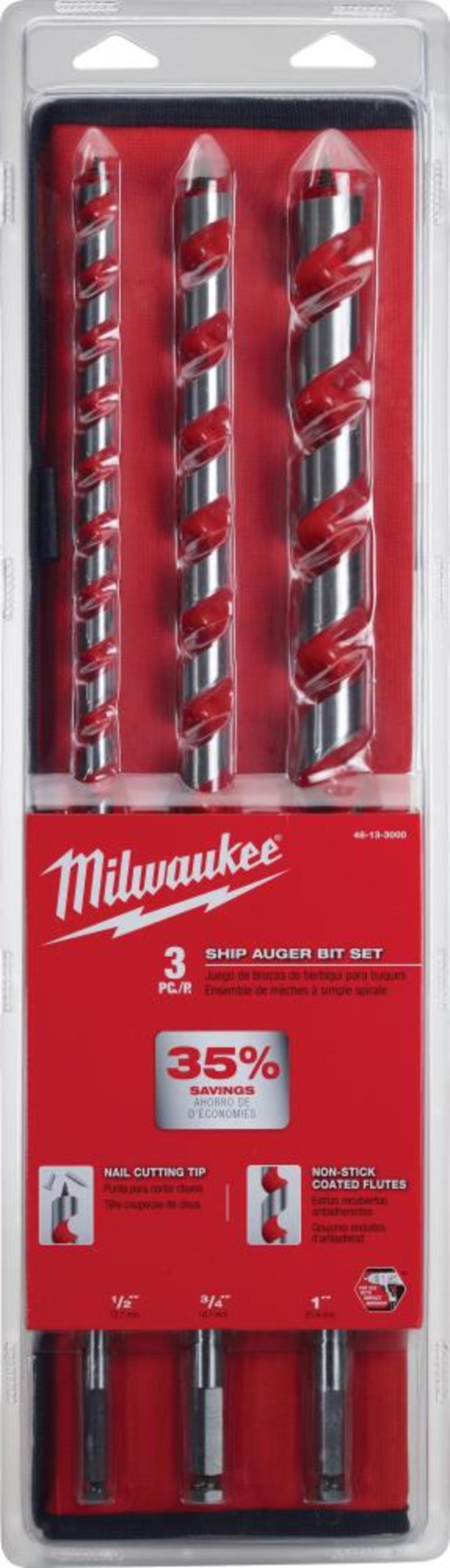 

Milwaukee 3 pc. Ship Auger Bit Set