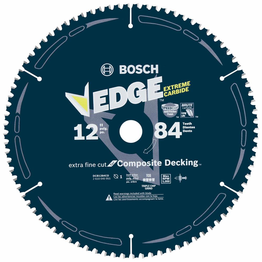

Bosch 12 In. 84 Tooth Edge Circular Saw Blade for Composite Decking