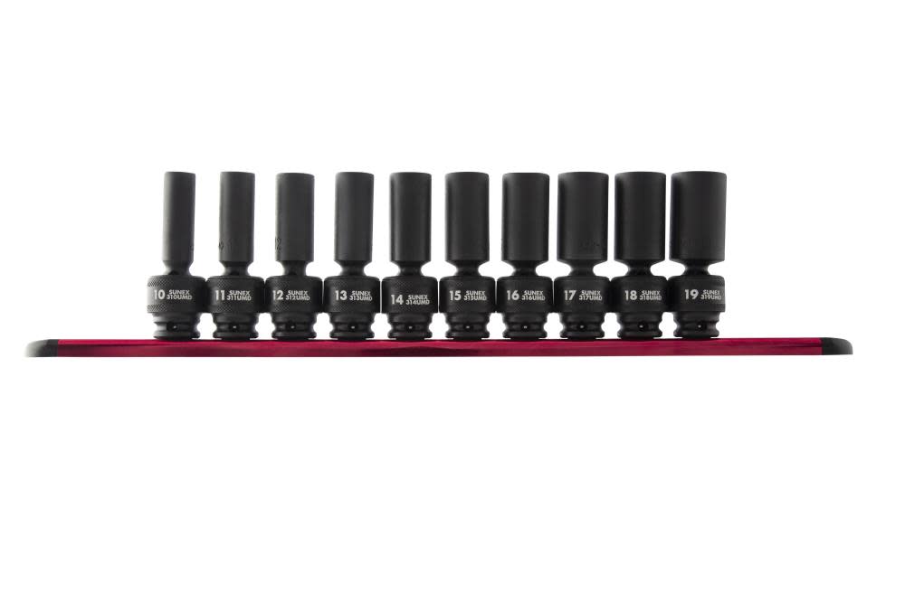 Sunex 3/8 In. Drive Metric Universal Deep Impact Socket Set 10 pc