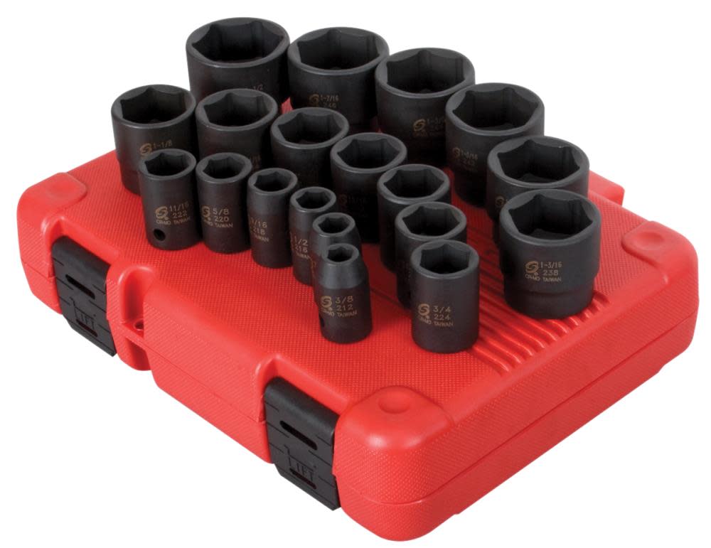 

Sunex 1/2 In. Drive SAE Impact Socket Set 19 pc.