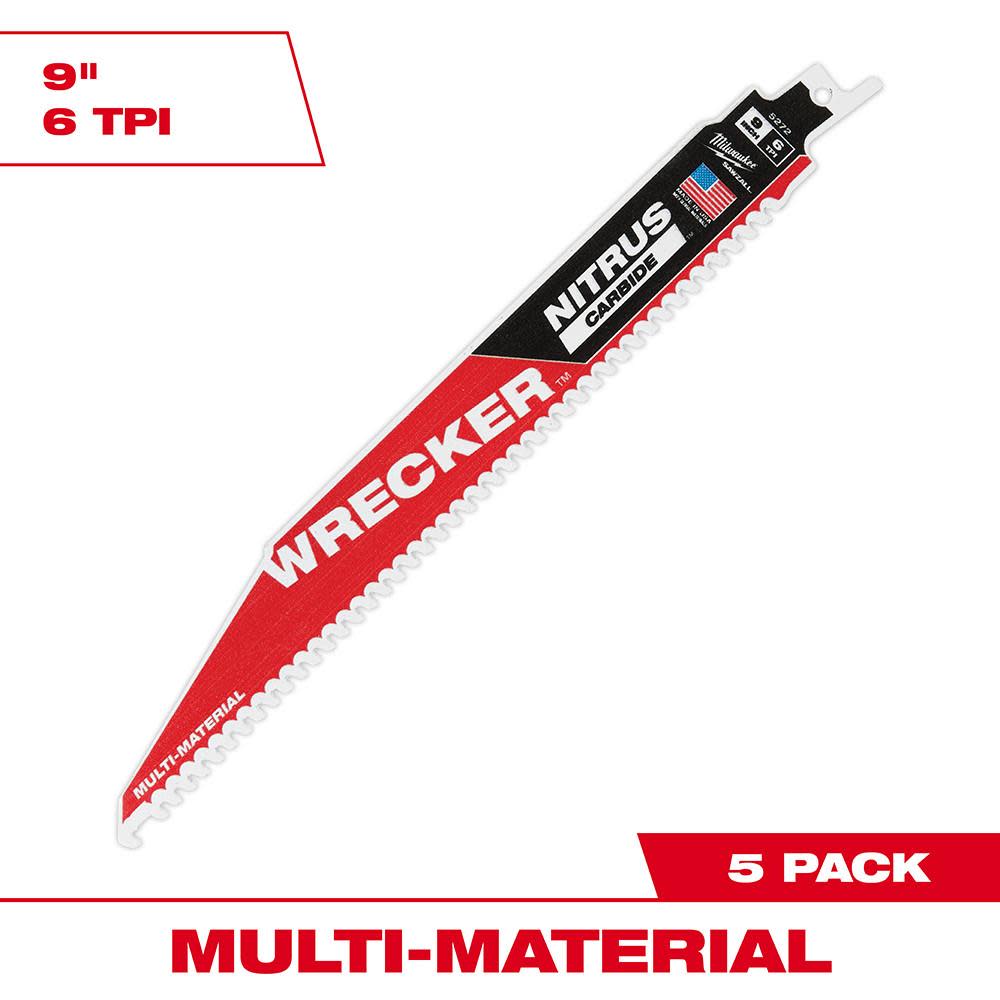 

Milwaukee 9" WRECKER with NITRUS CARBIDE 5Pk