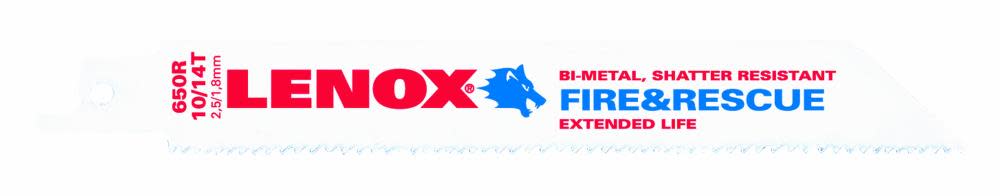 

Lenox 6 In. x 3/4 In. x 0.050 In. 10/14TPI Bi Metal Reciprocating Saw Blade 2 pk