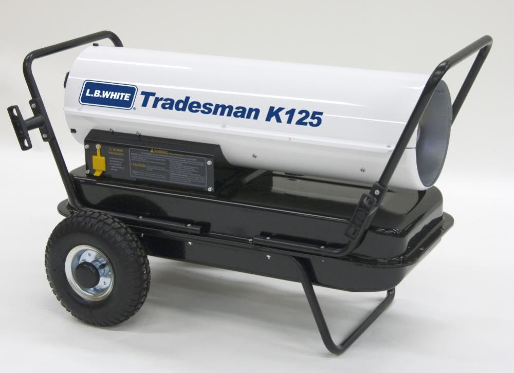 

LB White Tradesman Forced Air Open Flame Multi fuel 125K BTU heater