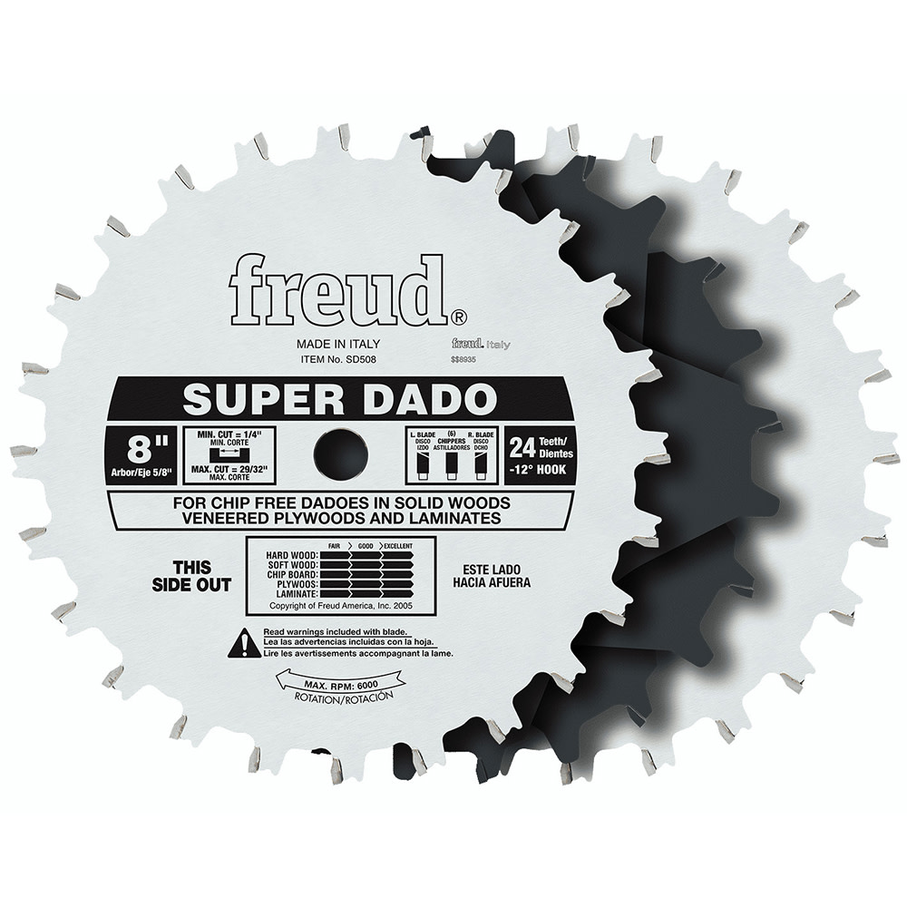 Freud 8 In. x 24T Super Dado Sets