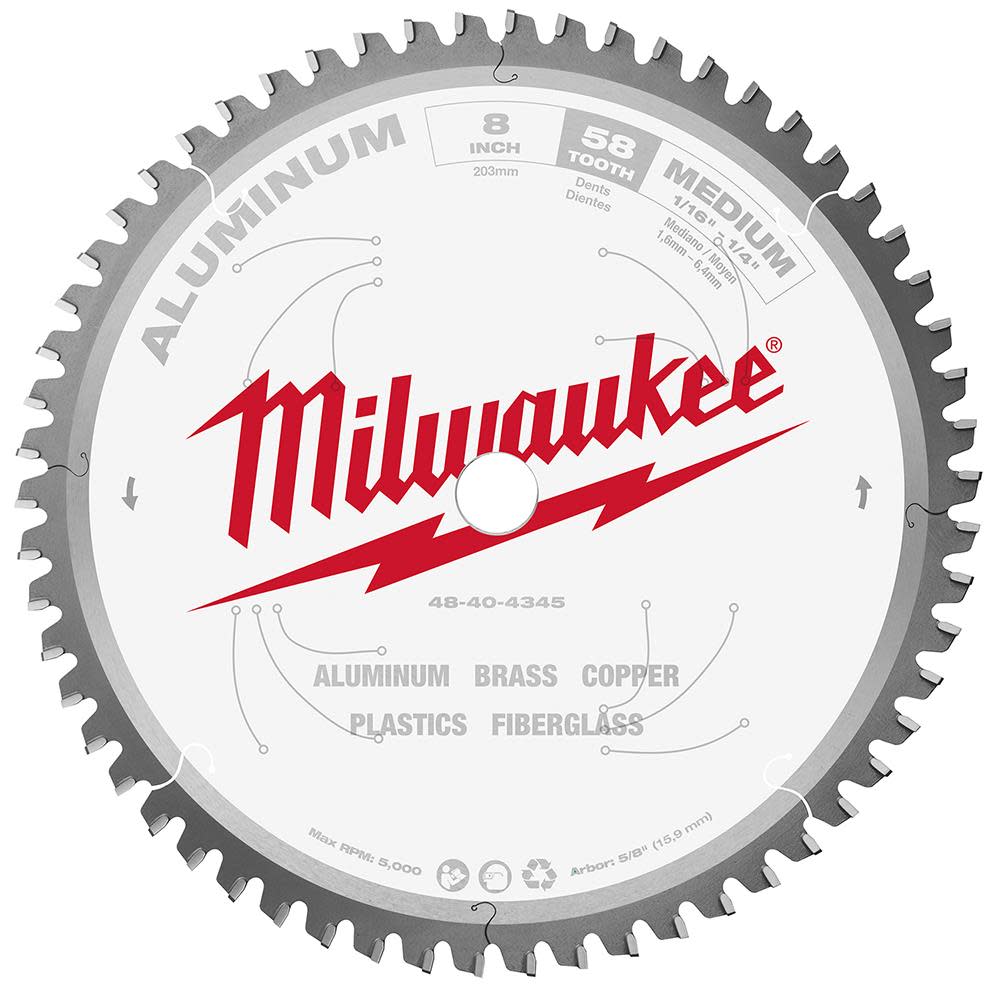 

Milwaukee 8 in. Aluminum Cutting Circular Saw Blade