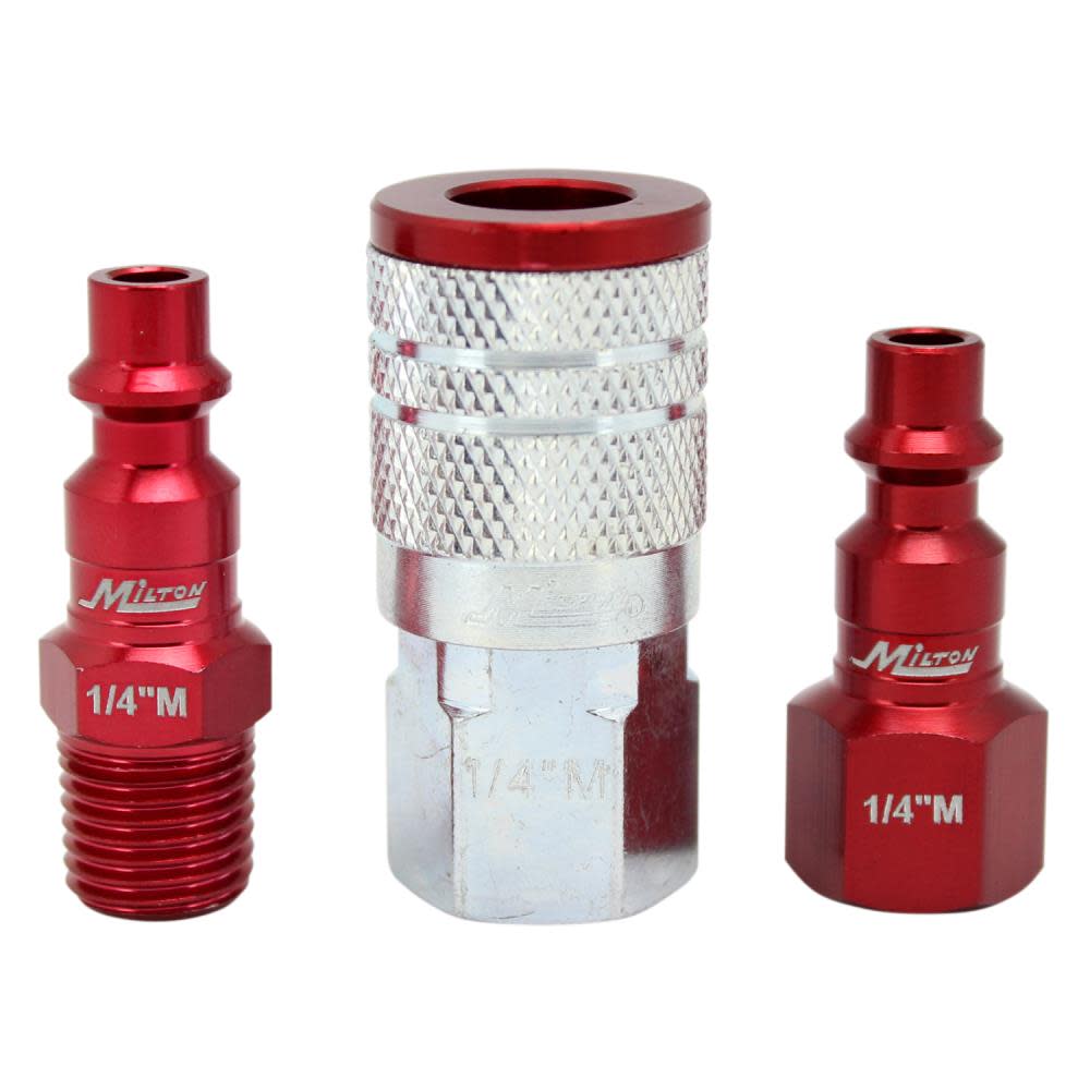 

Milton Color Fit Coupler & Plug Kit (3 Piece) M-Style 1/4" NPT Red