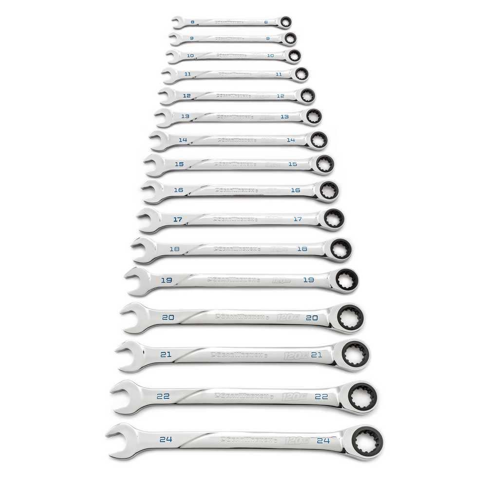 

GEARWRENCH 16 Pc 120XP Universal Spline Metric XL Combination Ratcheting Wrench Set
