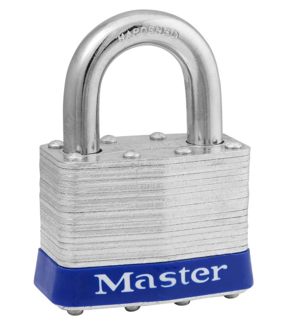 

MASTER LOCK 2 In. (51mm) Wide Laminated Steel Pin Tumbler Padlock, Universal Pin - 5UP