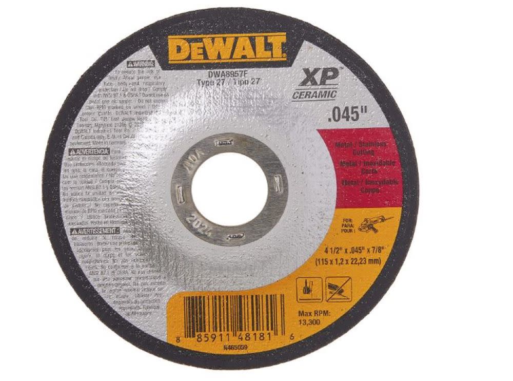 

DEWALT 4-1/2 x .045 x 7/8 T27 XP CER DC Cut-Off Wheel