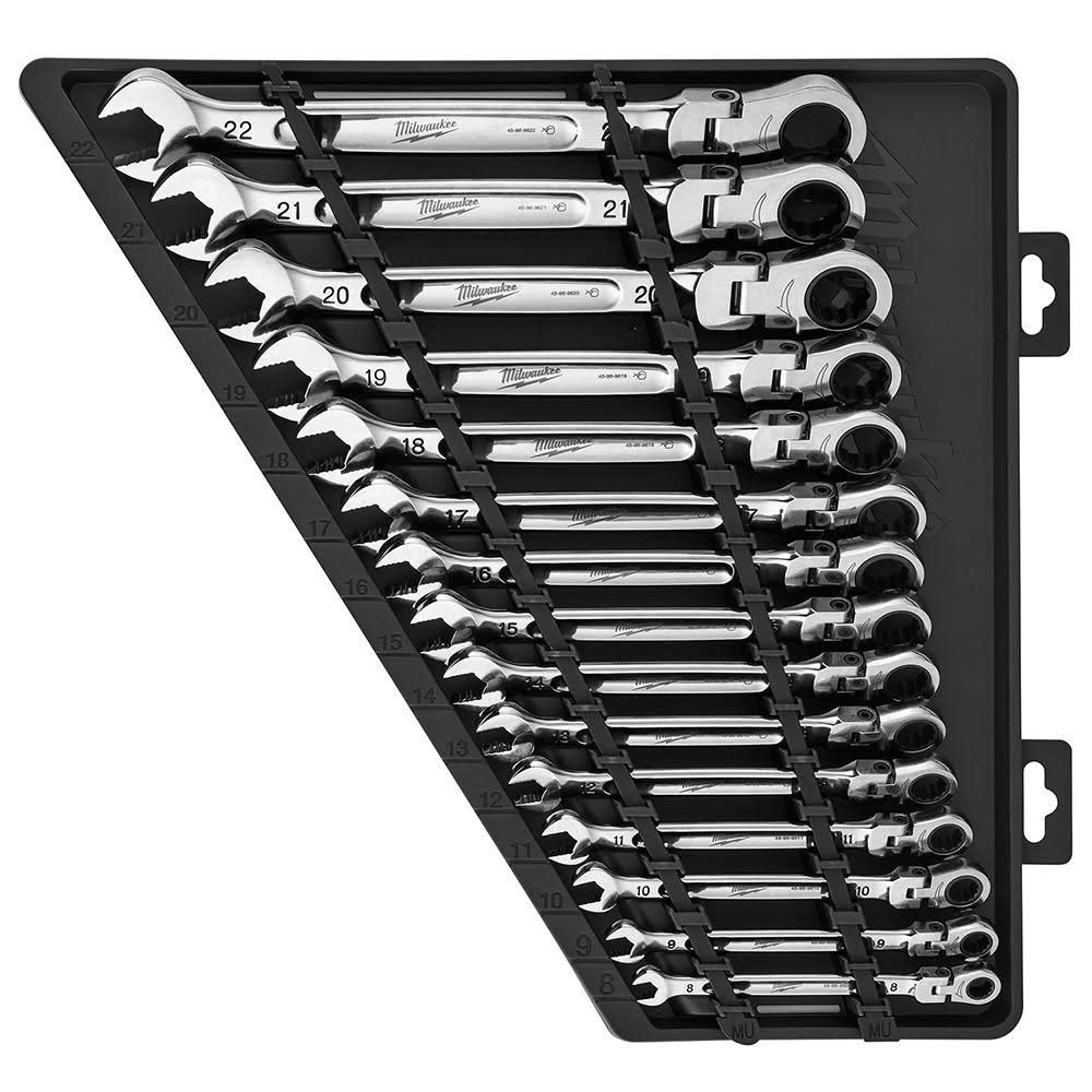 

Milwaukee Combination Wrench Set Metric Flex Head Ratcheting 15pc