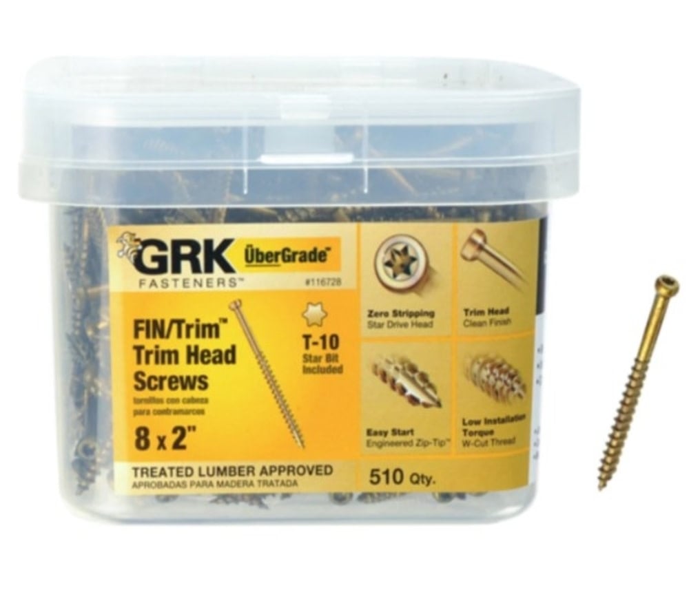 GRK Fasteners FIN/Trim Finishing Trim Head Screws 8 x 1 1/2in 600qty