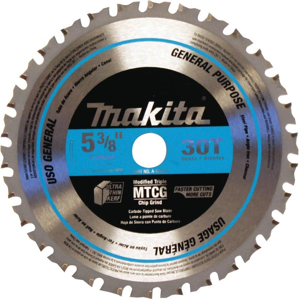 

Makita 5-3/8 in. 30T Carbide-Tipped Saw Blade Metal/General Purpose