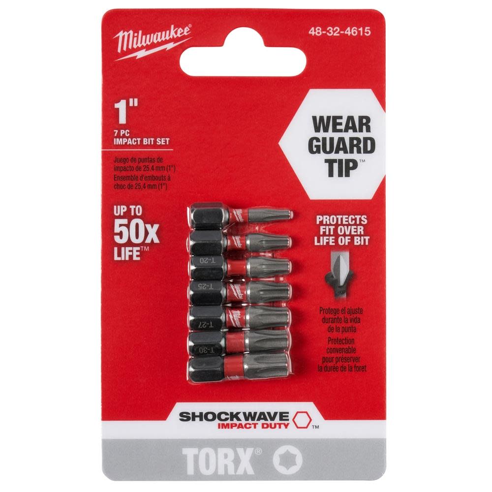 

Milwaukee SHOCKWAVE 7-Piece Impact Torx Insert Bit Set