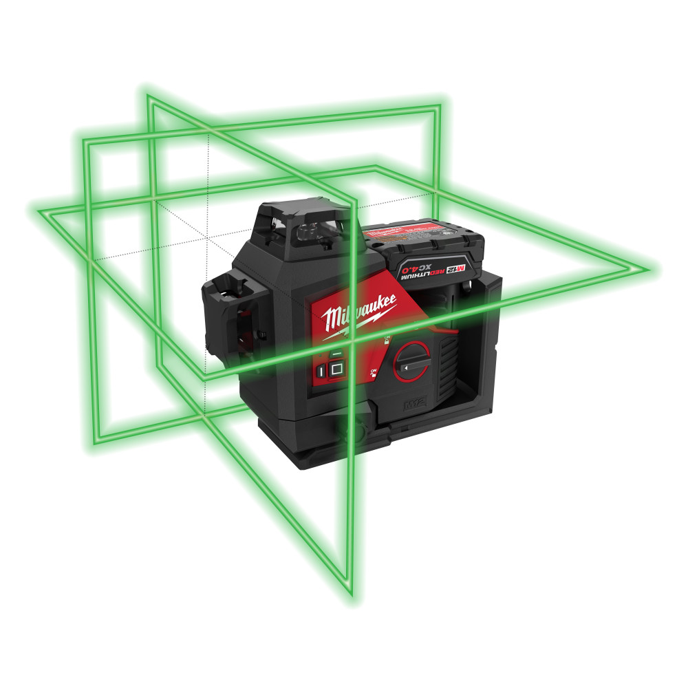 

Milwaukee M12 Green Beam Laser 360 3-Plane Kit