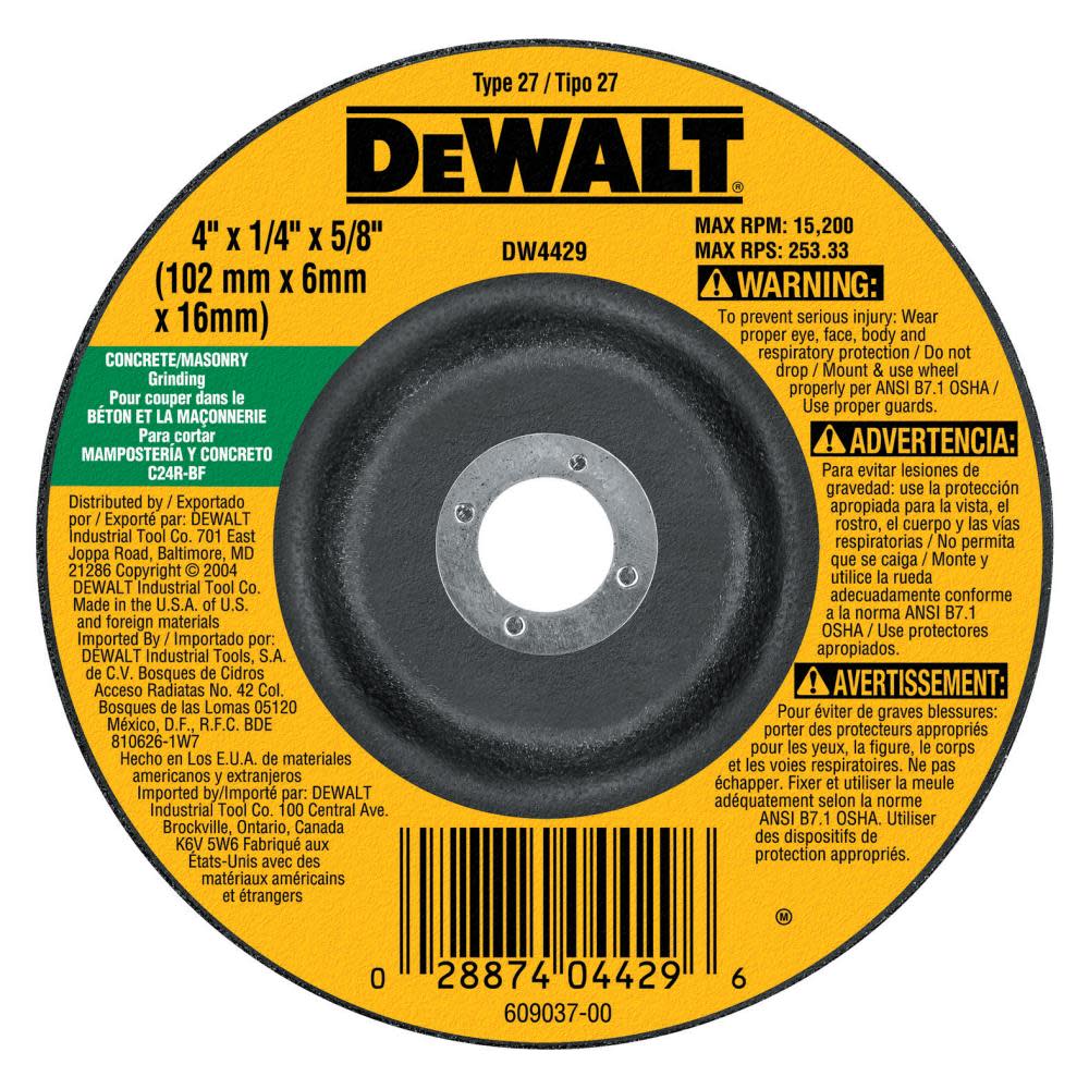 DEWALT Concrete/Masonry Grinding Wheel