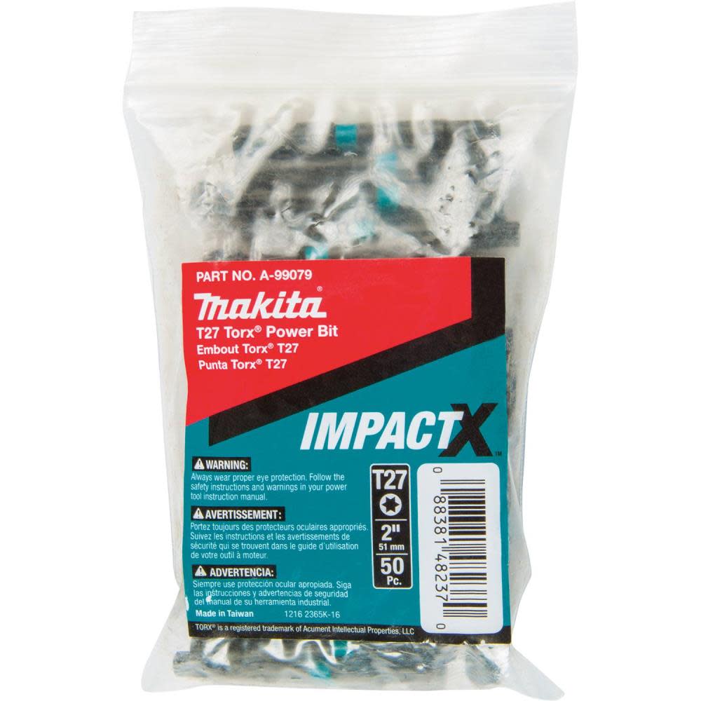 

Makita Impact X T27 Torx 2 Power Bit 50/pk Bulk
