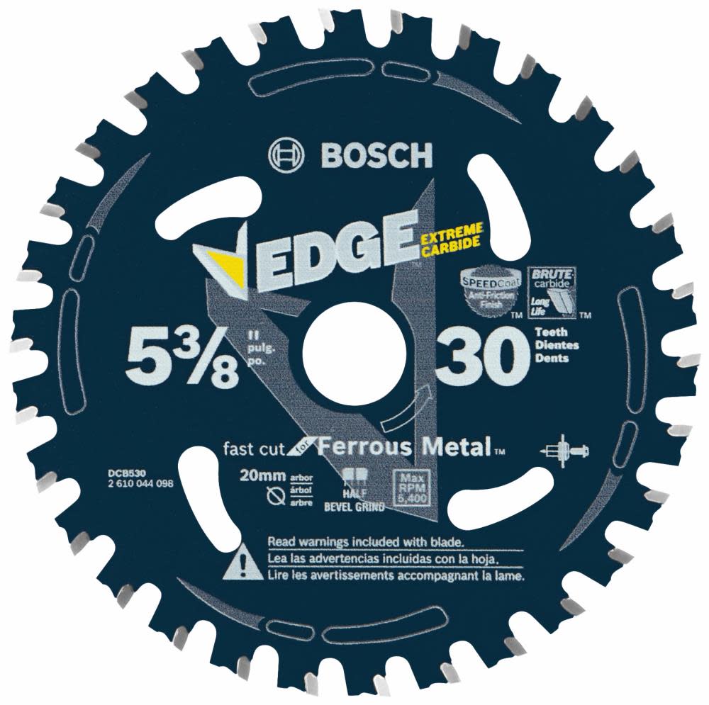 

Bosch 5-3/8 In. 30 Tooth Edge Circular Saw Blade for Ferrous Metal Cutting