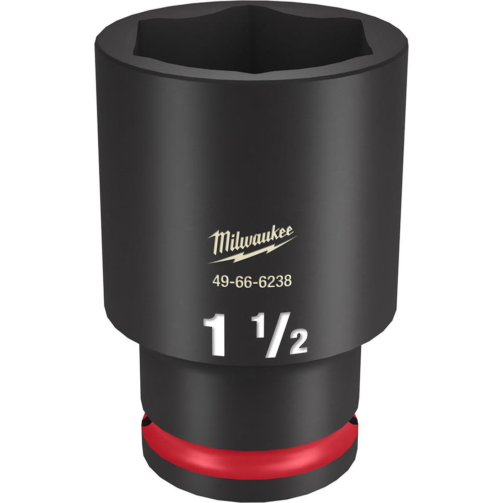 Milwaukee Impact Socket 1/2in Drive 1 1/2in Deep 6 Point 49-66 