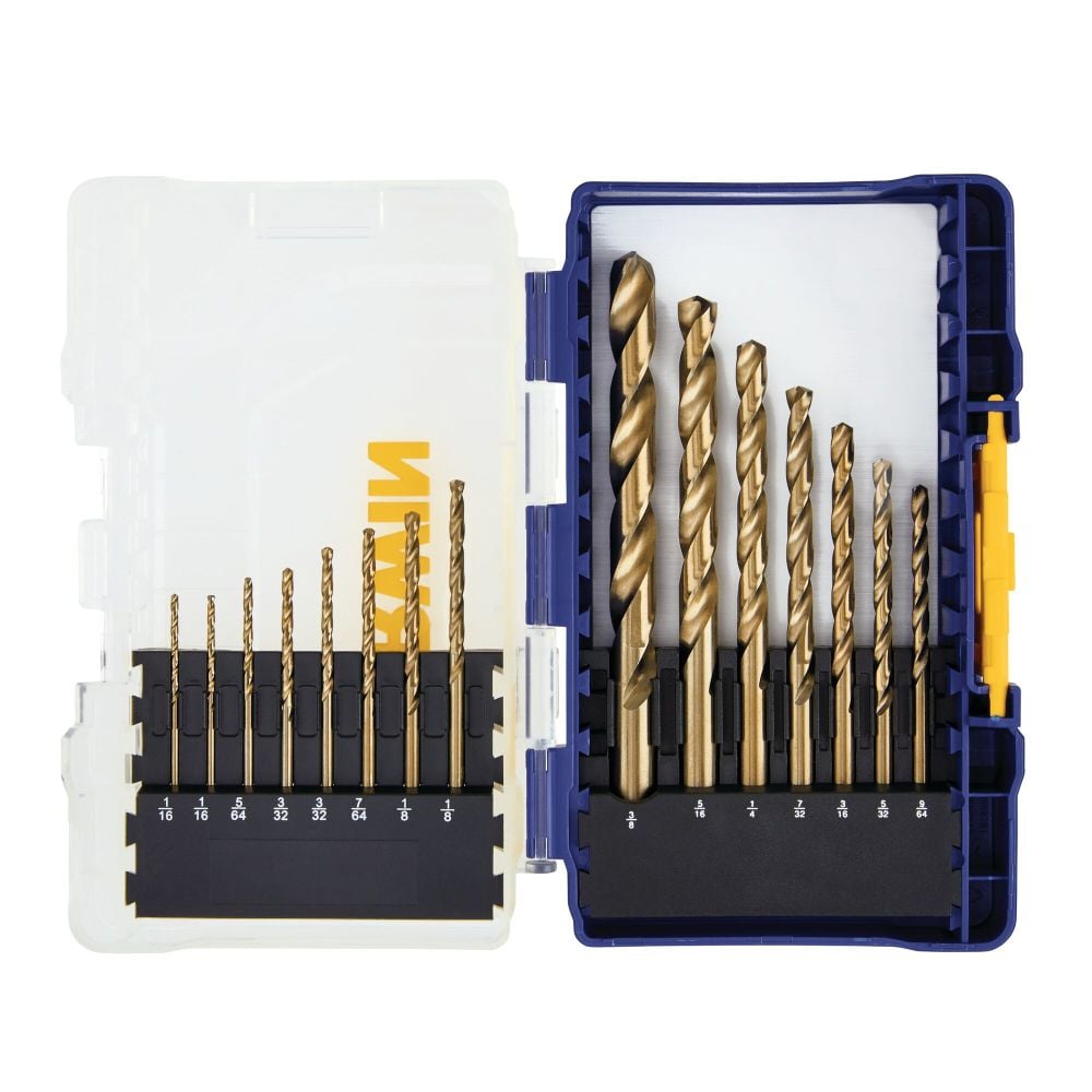 Irwin Cobalt Alloy Steel Drill Bit Set, 15 Pieces