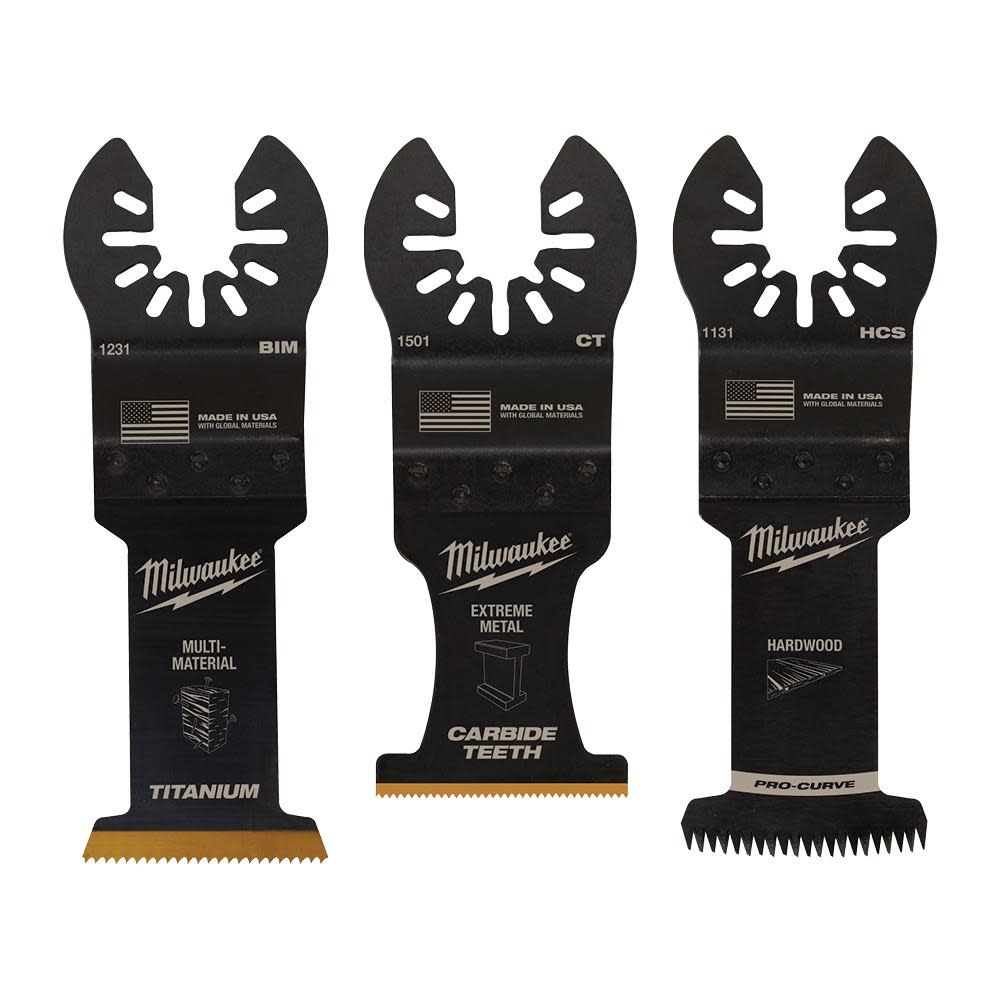 

Milwaukee OPEN-LOK 3PC ALL PURPOSE MULTI-TOOL BLADE VARIETY PACK