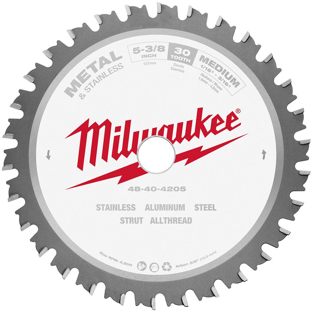 

Milwaukee 5-3/8In x 30Tooth Metal Cutting Circular Saw Blade