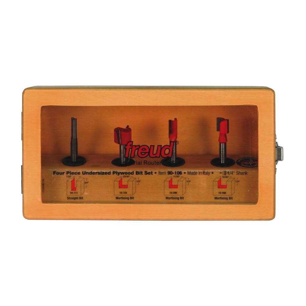 

Freud 4 piece Undersized Plywood Bit Set (1/4 In. Shank)