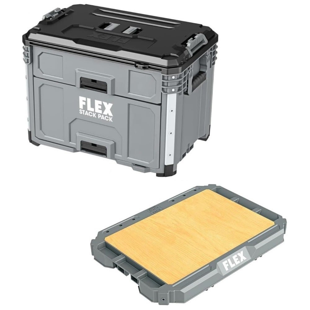 FLEX Stack Pack Worktop, Stack Pack 2-Drawer Tool Box Bundle