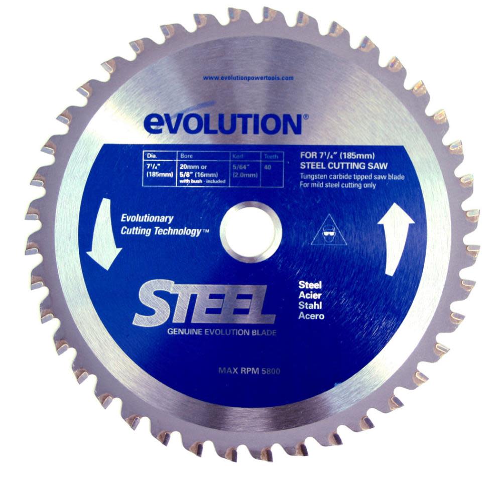 

Evolution Power Tools 7-1/4 in. 40 Teeth TCT Mild Steel Cutting Blade