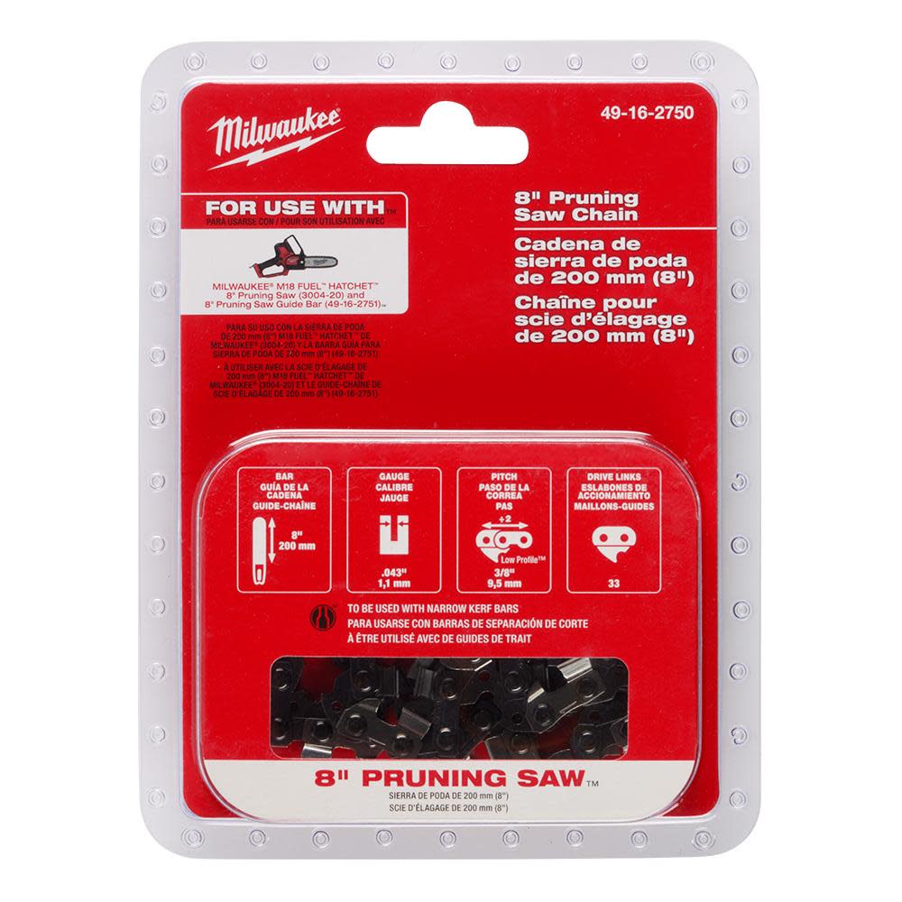 

Milwaukee 8" Pruning Saw Chain